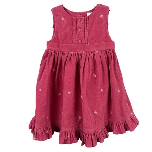 Janie And Jack Pink Embroidered Corduroy - Picture 1 of 8